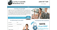 Desktop Screenshot of carkeylocksmithrichardson.com